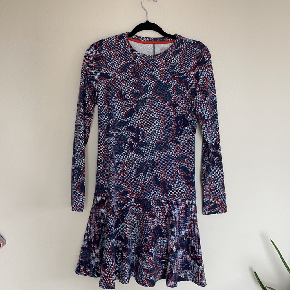 Tory Burch Navy Dahlia Dress drop waist XS - Picture 3 of 6
